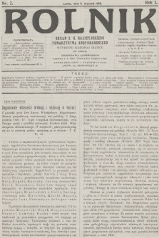 Rolnik : organ c. k. Galicyjskiego Towarzystwa Gospodarskiego. R.50, T.91, 1918, nr 2