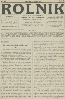 Rolnik : organ c. k. Galicyjskiego Towarzystwa Gospodarskiego. R.50, T.91, 1918, nr 23