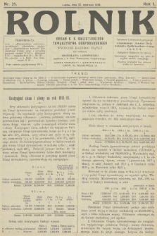 Rolnik : organ c. k. Galicyjskiego Towarzystwa Gospodarskiego. R.50, T.91, 1918, nr 25