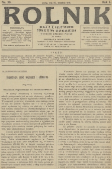 Rolnik : organ c. k. Galicyjskiego Towarzystwa Gospodarskiego. R.50, T.92, 1918, nr 38