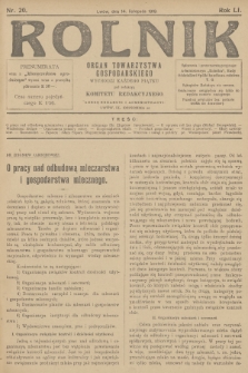 Rolnik: organ Towarzystwa Gospodarskiego. R.51, T.93, 1919, nr 20