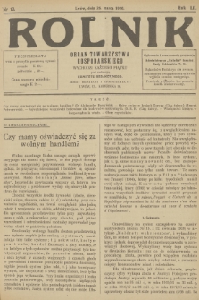 Rolnik: organ Towarzystwa Gospodarskiego. R.52, T.94, 1920, nr 13