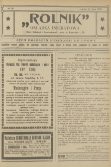 Rolnik: organ Towarzystwa Gospodarskiego. R.52, T.94, 1920, nr 28