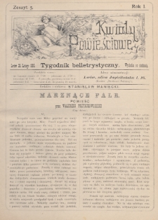 Kwiaty Powieściowe : tygodnik belletrystyczny. 1886, nr 5