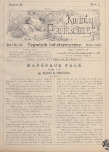 Kwiaty Powieściowe : tygodnik belletrystyczny. 1886, nr 6
