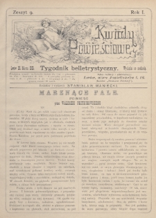 Kwiaty Powieściowe : tygodnik belletrystyczny. 1886, nr 9