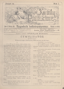 Kwiaty Powieściowe : tygodnik belletrystyczny. 1886, nr 12