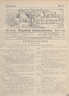 Kwiaty Powieściowe : tygodnik belletrystyczny. 1886, nr 15