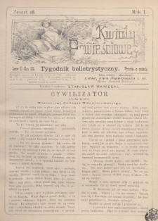 Kwiaty Powieściowe : tygodnik belletrystyczny. 1886, nr 18