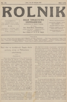 Rolnik: organ Towarzystwa Gospodarskiego. R.53, T.95, 1921, nr 23