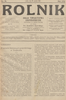 Rolnik: organ Towarzystwa Gospodarskiego. R.53, T.95, 1921, nr 25