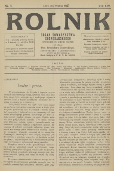 Rolnik: organ Towarzystwa Gospodarskiego. R.54, 1922, nr 3