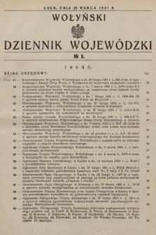 Wołyński Dziennik Wojewódzki. 1931, nr 5