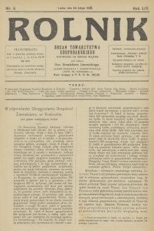 Rolnik: organ Towarzystwa Gospodarskiego. R.54, 1922, nr 4