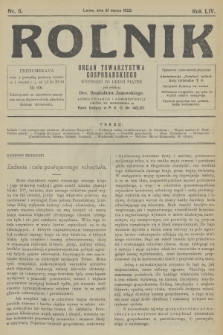 Rolnik: organ Towarzystwa Gospodarskiego. R.54, 1922, nr 6