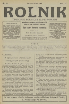 Rolnik: tygodnik rolniczy ilustrowany poświęcony sprawom gospodarstwa wiejskiego z jego wszelkimi gałęziami. R.54, 1922, nr 14