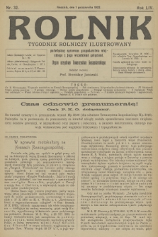 Rolnik: tygodnik rolniczy ilustrowany poświęcony sprawom gospodarstwa wiejskiego z jego wszelkimi gałęziami. R.54, 1922, nr 32