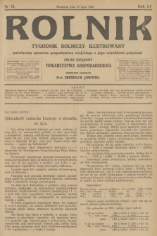 Rolnik : tygodnik rolniczy ilustrowany poświęcony sprawom gospodarstwa wiejskiego z jego wszelkimi gałęziami : organ urzędowy Towarzystwa Gospodarskiego. R.55, 1923, nr 28