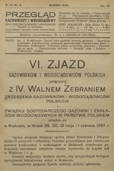 Przegląd Gazowniczy i Wodociągowy : organ Zrzeszenia Gazowników i Wodociągowców Polskich w Warszawie. R.4, 1924, nr 3