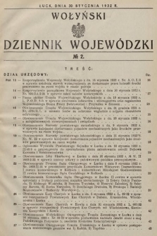 Wołyński Dziennik Wojewódzki. 1932, nr 2