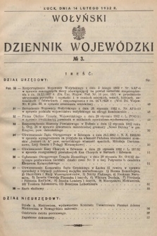 Wołyński Dziennik Wojewódzki. 1932, nr 3