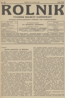 Rolnik : tygodnik rolniczy ilustrowany poświęcony sprawom gospodarstwa wiejskiego z jego wszelkimi gałęziami. R.59, 1927, nr 39