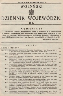 Wołyński Dziennik Wojewódzki. 1932, nr 5