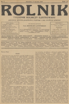 Rolnik : tygodnik rolniczy ilustrowany poświęcony sprawom gospodarstwa wiejskiego z jego wszelkimi gałęziami. R.60, 1928, nr 3