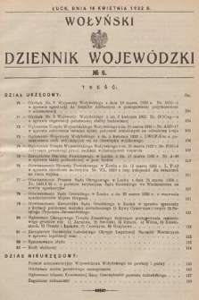 Wołyński Dziennik Wojewódzki. 1932, nr 6