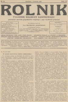 Rolnik : tygodnik rolniczy ilustrowany poświęcony sprawom gospodarstwa wiejskiego z jego wszelkimi gałęziami. R.60, 1928, nr 14