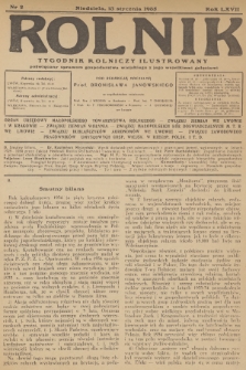 Rolnik : tygodnik rolniczy ilustrowany poświęcony sprawom gospodarstwa wiejskiego z jego wszelkimi gałęziami. R.67, 1935, nr 2