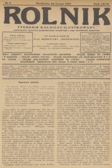 Rolnik : tygodnik rolniczy ilustrowany poświęcony sprawom gospodarstwa wiejskiego z jego wszelkimi gałęziami. R.67, 1935, nr 8