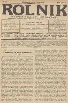 Rolnik : tygodnik rolniczy ilustrowany poświęcony sprawom gospodarstwa wiejskiego z jego wszelkimi gałęziami. R.67, 1935, nr 14