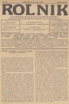 Rolnik : tygodnik rolniczy ilustrowany poświęcony sprawom gospodarstwa wiejskiego z jego wszelkimi gałęziami. R.67, 1935, nr 19