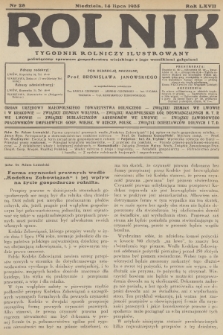 Rolnik : tygodnik rolniczy ilustrowany poświęcony sprawom gospodarstwa wiejskiego z jego wszelkimi gałęziami. R.67, 1935, nr 28