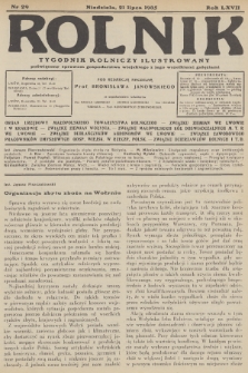 Rolnik : tygodnik rolniczy ilustrowany poświęcony sprawom gospodarstwa wiejskiego z jego wszelkimi gałęziami. R.67, 1935, nr 29