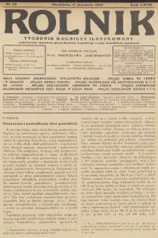 Rolnik : tygodnik rolniczy ilustrowany poświęcony sprawom gospodarstwa wiejskiego z jego wszelkimi gałęziami. R.67, 1935, nr 32