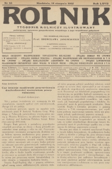 Rolnik : tygodnik rolniczy ilustrowany poświęcony sprawom gospodarstwa wiejskiego z jego wszelkimi gałęziami. R.67, 1935, nr 33