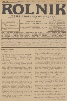 Rolnik : tygodnik rolniczy ilustrowany poświęcony sprawom gospodarstwa wiejskiego z jego wszelkimi gałęziami. R.67, 1935, nr 42