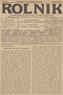 Rolnik : tygodnik rolniczy ilustrowany poświęcony sprawom gospodarstwa wiejskiego z jego wszelkimi gałęziami. R.67, 1935, nr 43