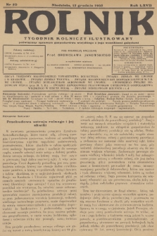 Rolnik : tygodnik rolniczy ilustrowany poświęcony sprawom gospodarstwa wiejskiego z jego wszelkimi gałęziami. R.67, 1935, nr 50