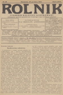 Rolnik : tygodnik rolniczy ilustrowany poświęcony sprawom gospodarstwa wiejskiego z jego wszelkimi gałęziami. R.67, 1935, nr 52