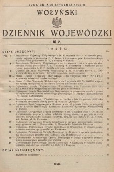 Wołyński Dziennik Wojewódzki. 1933, nr 2