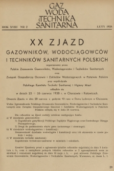 Gaz, Woda i Technika Sanitarna. R.18, 1938, nr 2