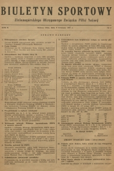 Biuletyn Sportowy Zielonogórskiego Okręgowego Związku Piłki Nożnej. R.2, 1957, nr 2