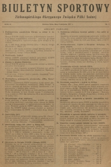 Biuletyn Sportowy Zielonogórskiego Okręgowego Związku Piłki Nożnej. R.2, 1957, nr 6
