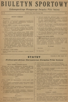 Biuletyn Sportowy Zielonogórskiego Okręgowego Związku Piłki Nożnej. R.3, 1958, nr 2
