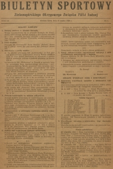Biuletyn Sportowy Zielonogórskiego Okręgowego Związku Piłki Nożnej. R.3, 1958, nr 3