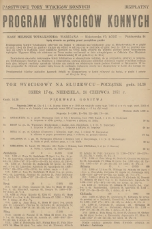 Program Wyścigów Konnych. 1951, nr 18