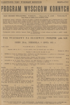 Program Wyścigów Konnych. 1951, nr 22
